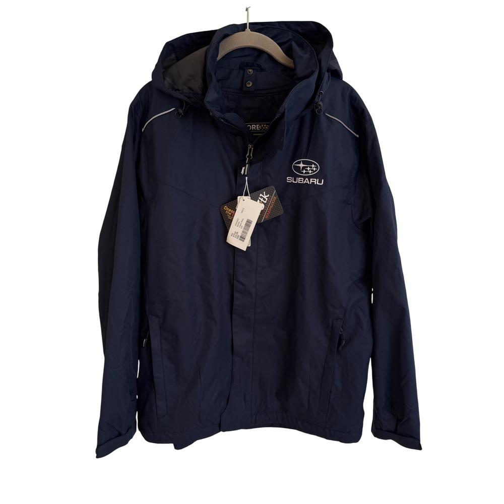 New Core365 Subaru Men's Hooded Jacket Navy Blue 88205 WarmLogik Small NWT